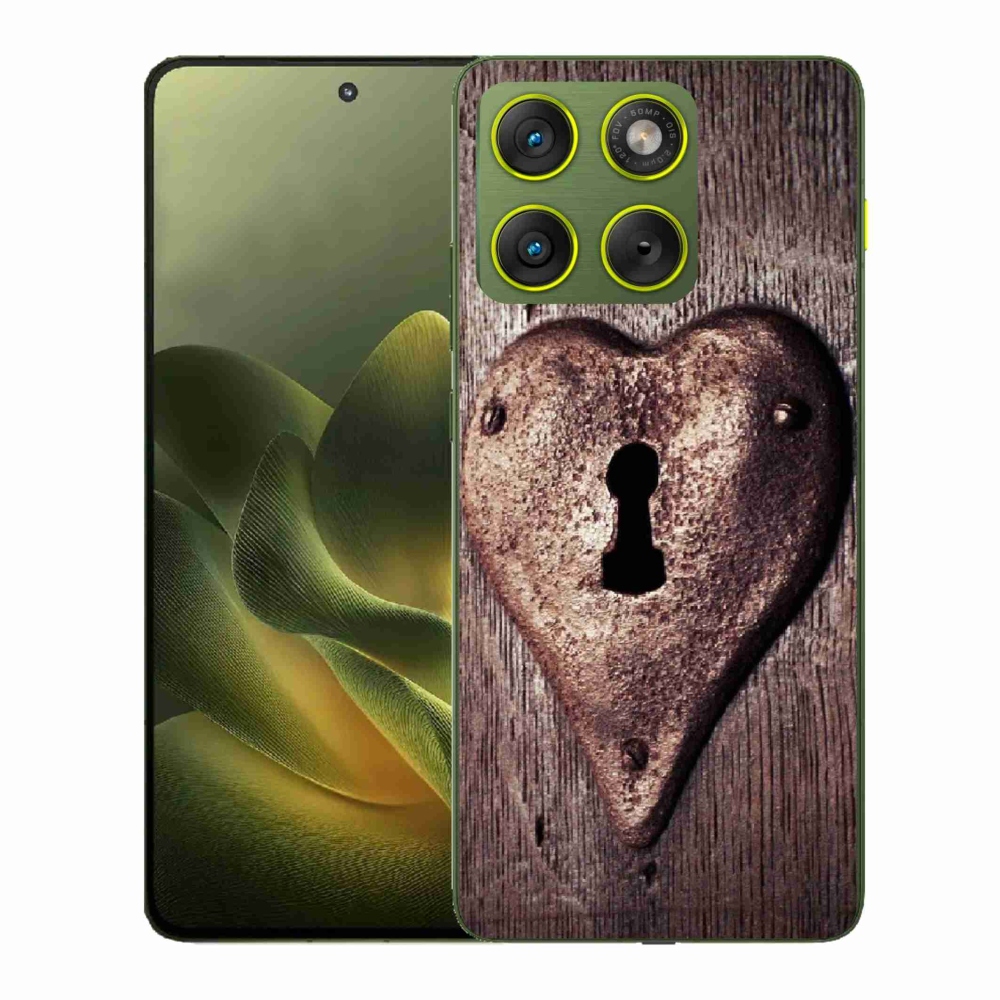 Gelový kryt mmCase na Motorola Edge 70 - zámek ve tvaru srdce