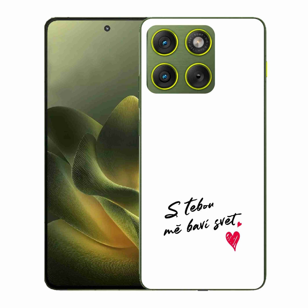 Gelový kryt mmCase na Motorola Edge 70 - zamilovaný text 1 bílé pozadí