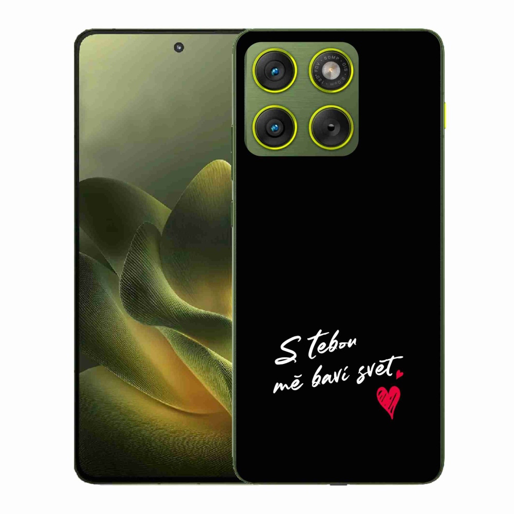 Gelový kryt mmCase na Motorola Edge 70 - zamilovaný text 1 černé pozadí