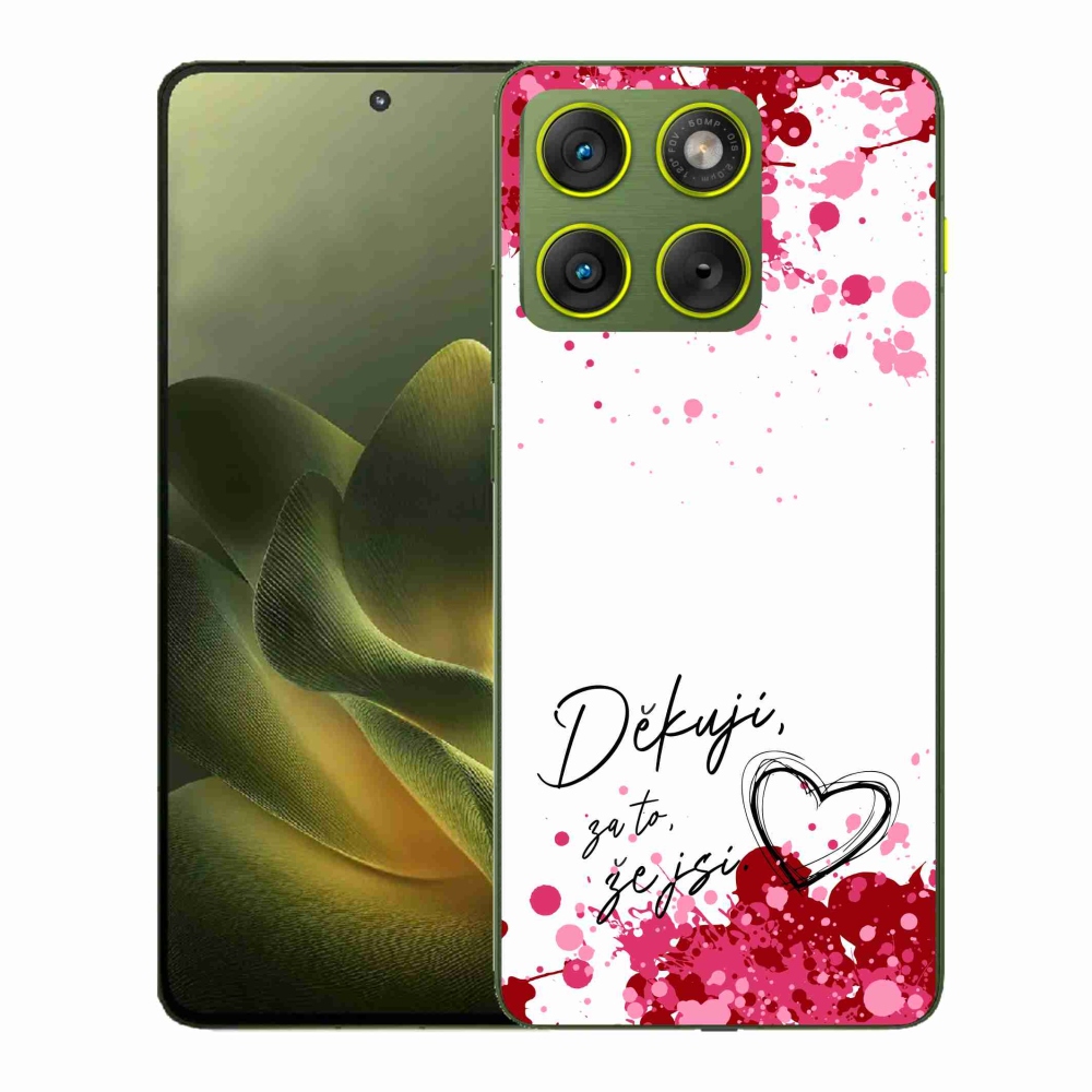 Gelový kryt mmCase na Motorola Edge 70 - zamilovaný text 2 bílé pozadí