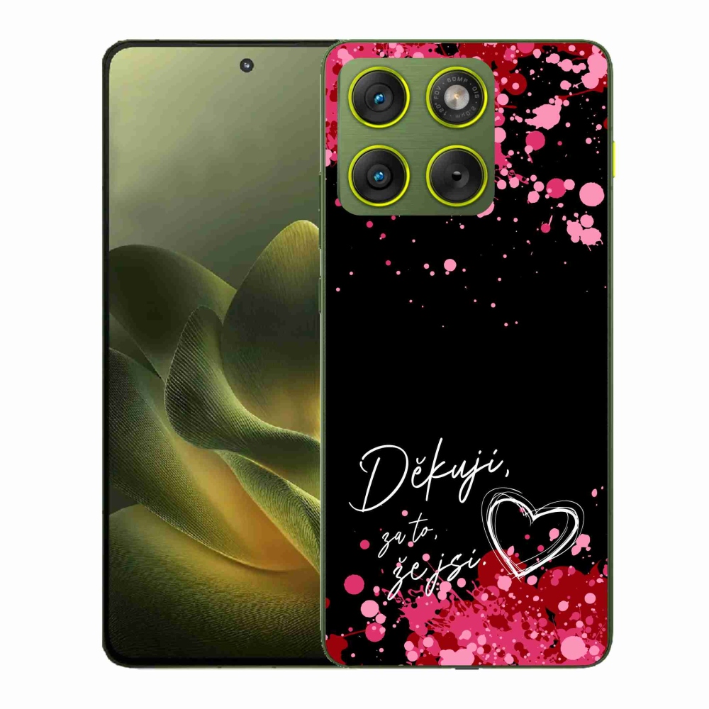 Gelový kryt mmCase na Motorola Edge 70 - zamilovaný text 2 černé pozadí