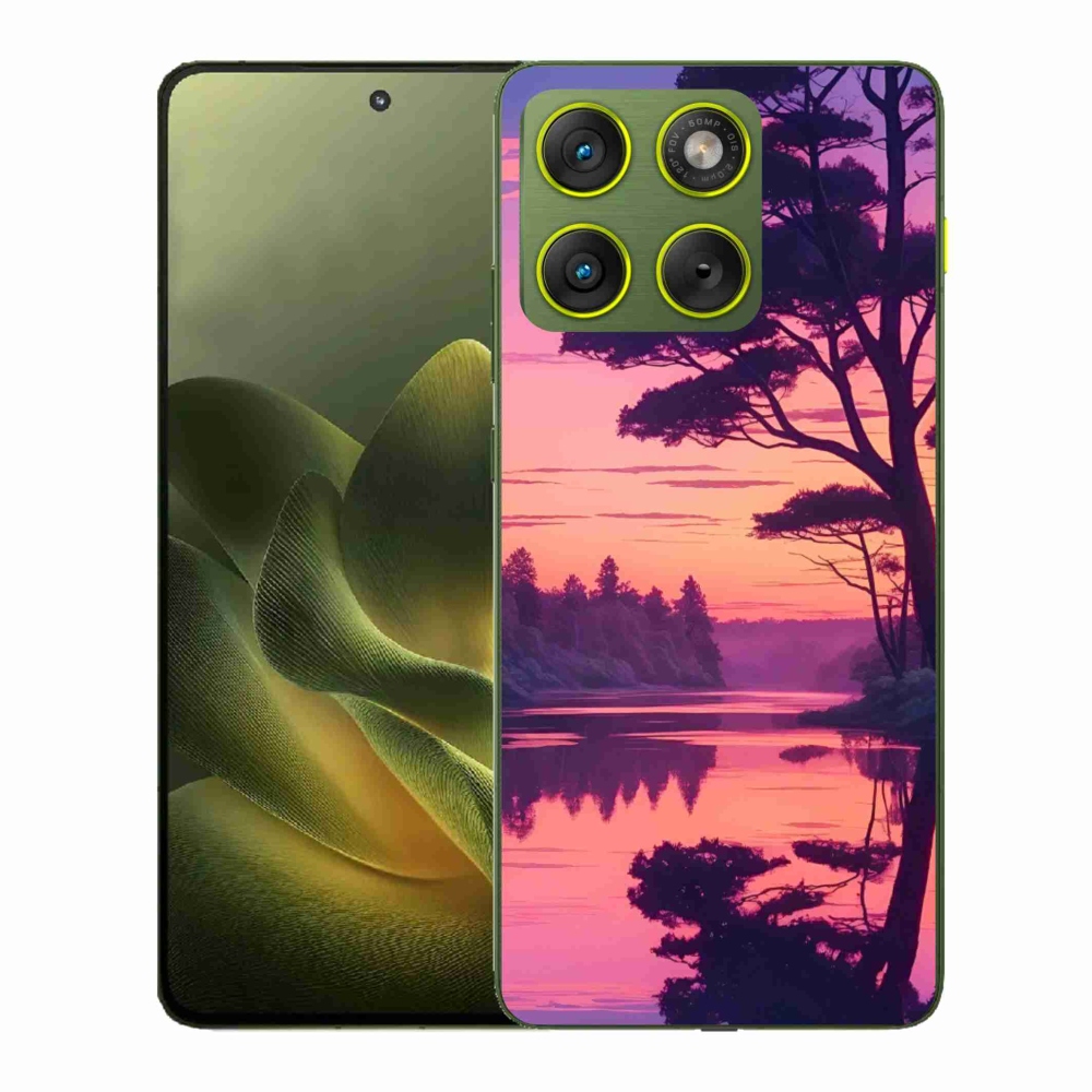 Gelový kryt mmCase na Motorola Edge 70 - západ slunce nad jezerem