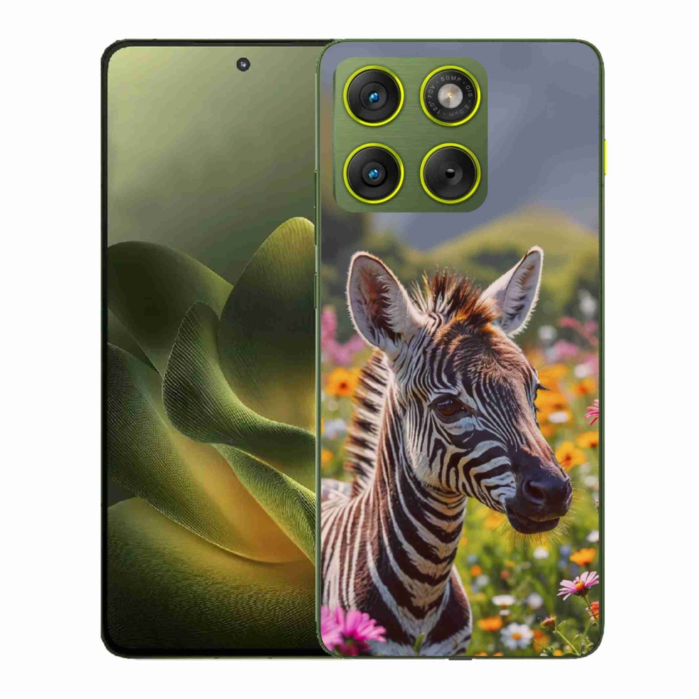 Gelový kryt mmCase na Motorola Edge 70 - zebra na louce
