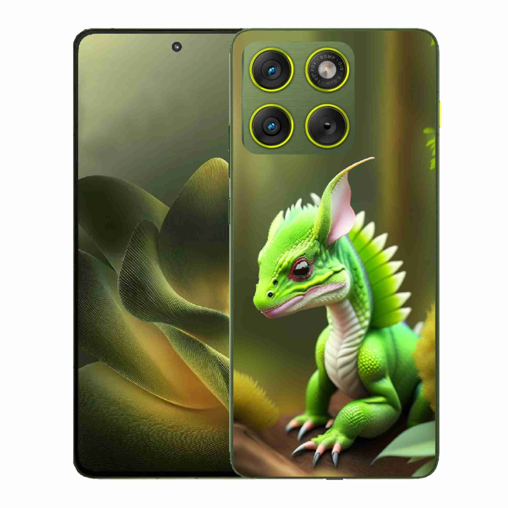 Gelový kryt mmCase na Motorola Edge 70 - zelený dráček
