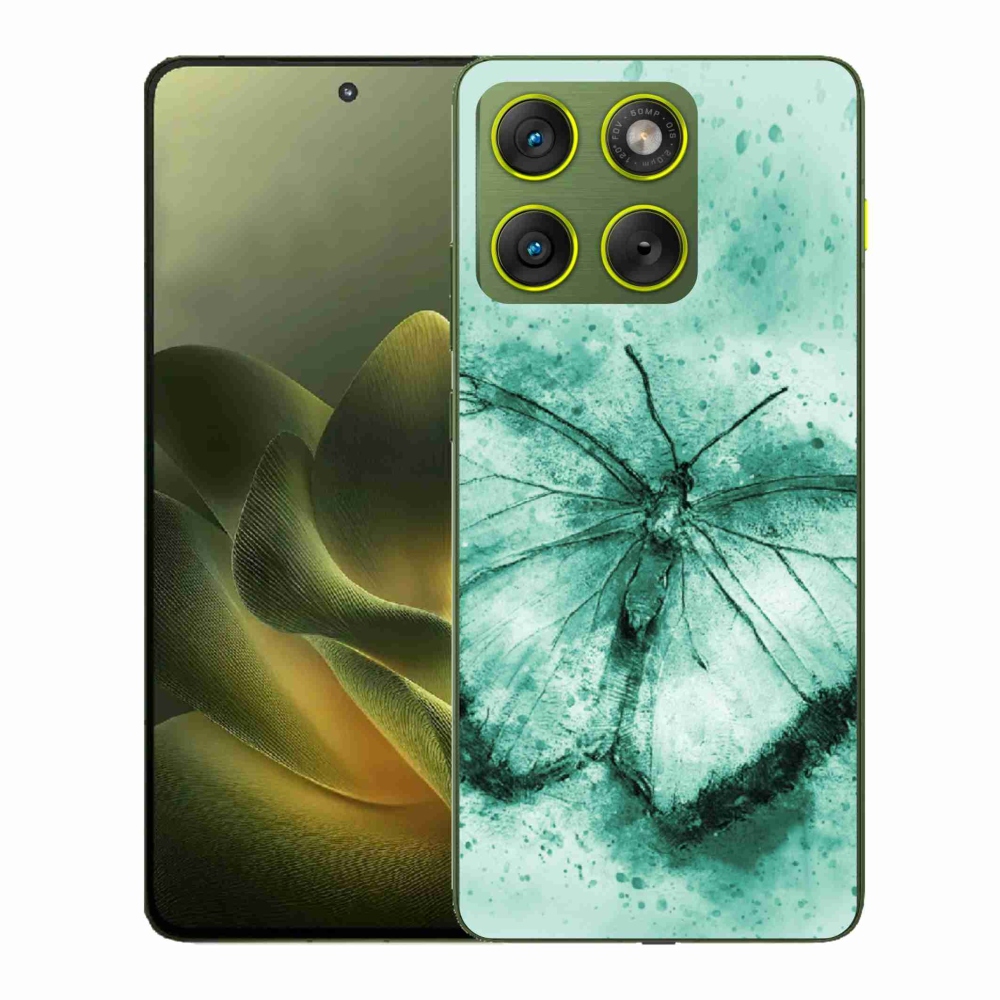 Gelový kryt mmCase na Motorola Edge 70 - zelený motýl