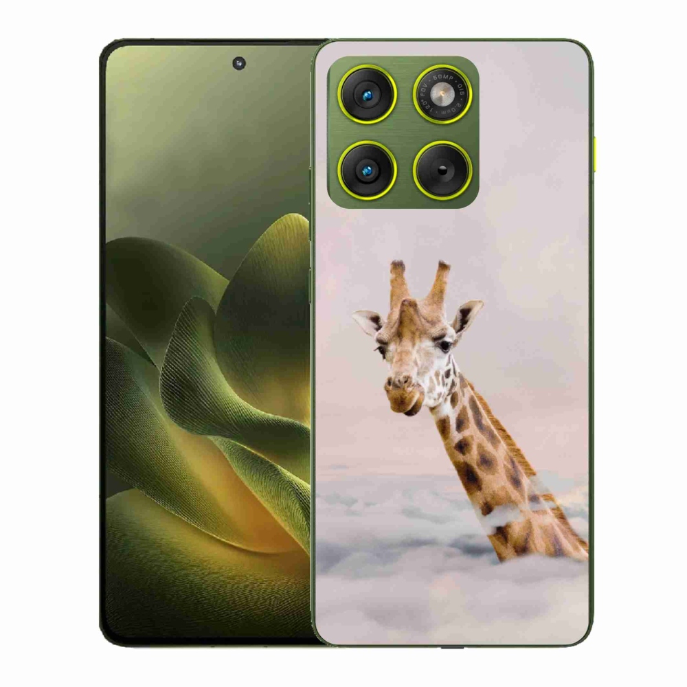 Gelový kryt mmCase na Motorola Edge 70 - žirafa v oblacích