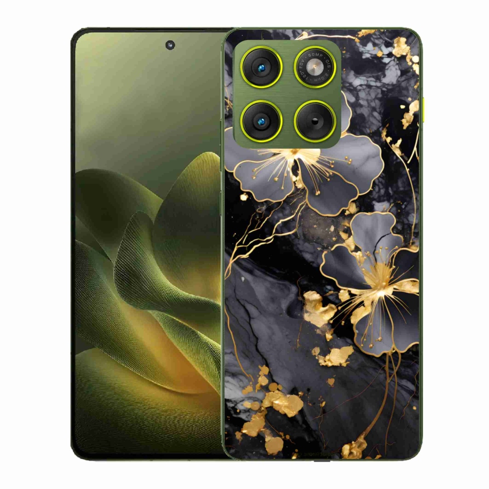Gelový kryt mmCase na Motorola Edge 70 - zlaté květy