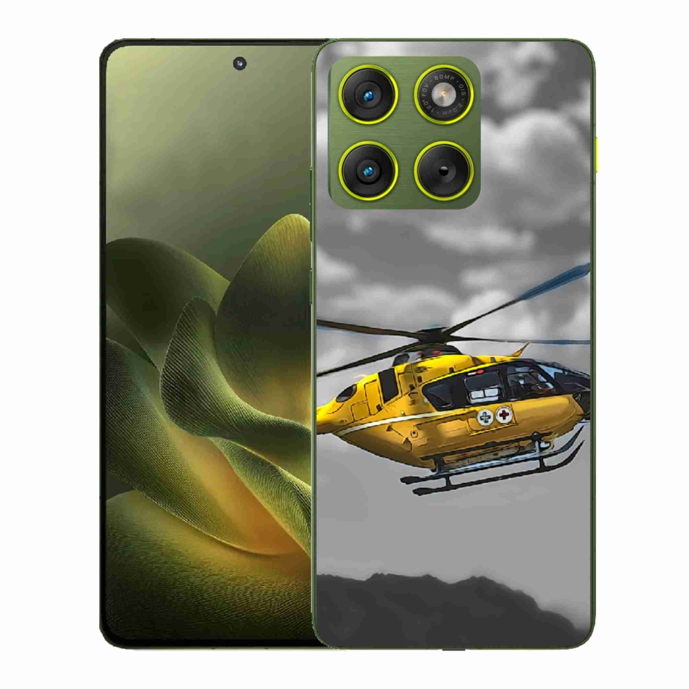Gelový kryt mmCase na Motorola Edge 70 - žlutá helikoptéra