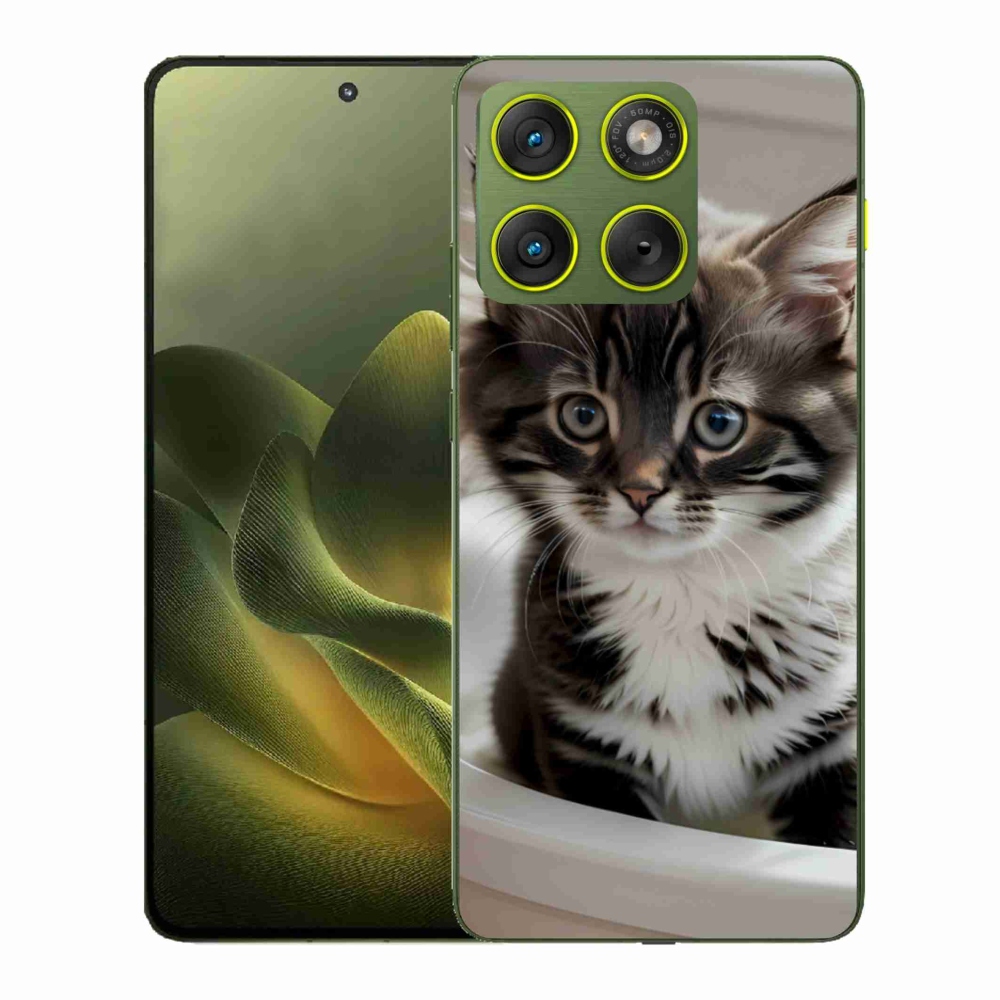 Gelový kryt mmCase na Motorola Edge 70 - zvědavé kotě