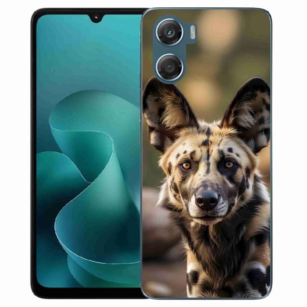 Gelový kryt mmCase na Motorola G06/G06 Power - africký divoký pes