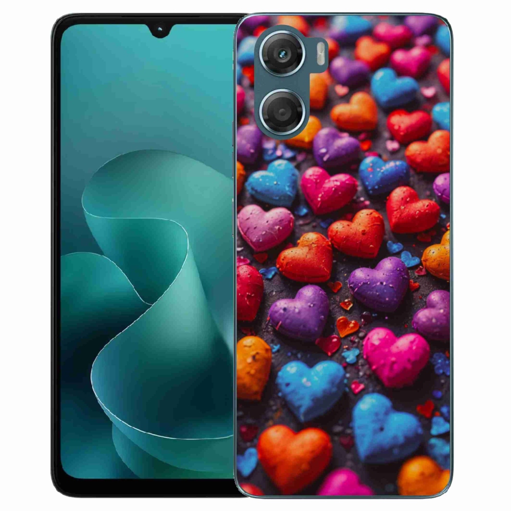 Gelový kryt mmCase na Motorola G06/G06 Power - barevná srdce