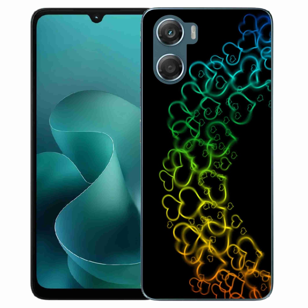 Gelový kryt mmCase na Motorola G06/G06 Power - barevná srdíčka