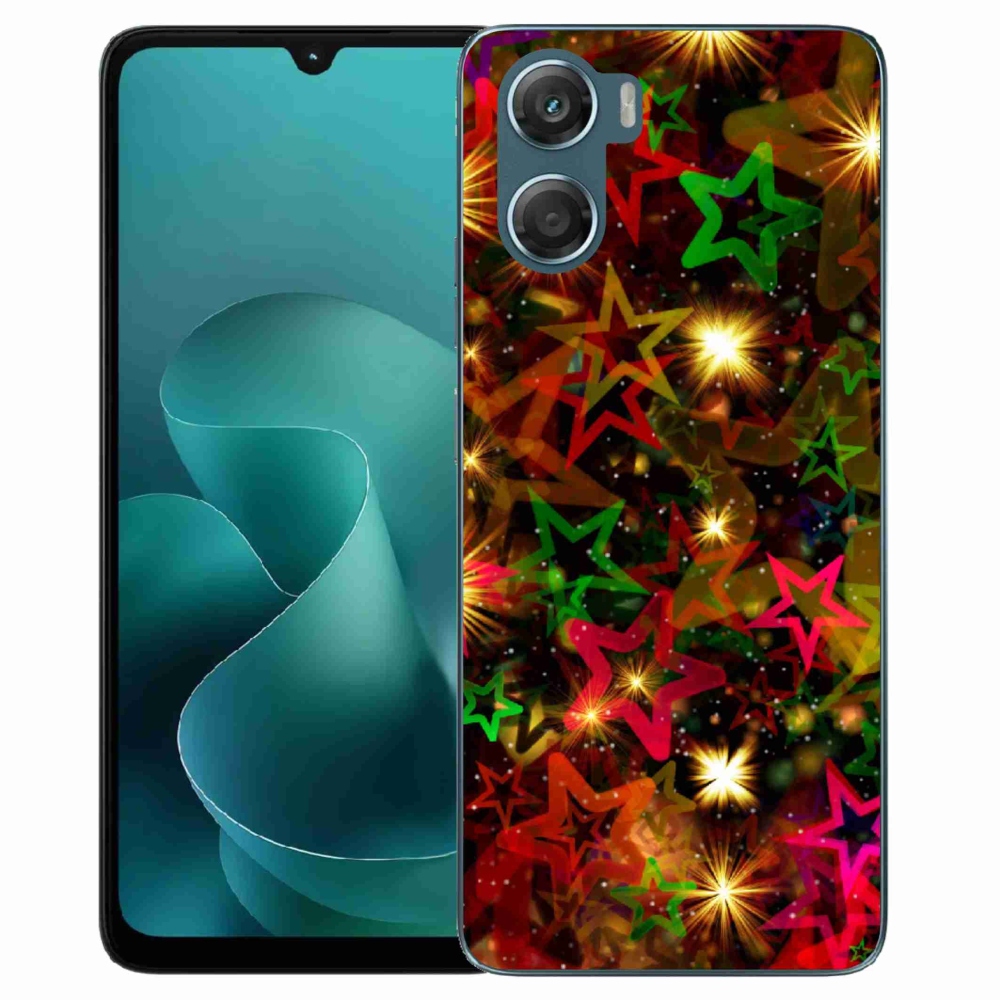 Gelový kryt mmCase na Motorola G06/G06 Power - barevné hvězdičky