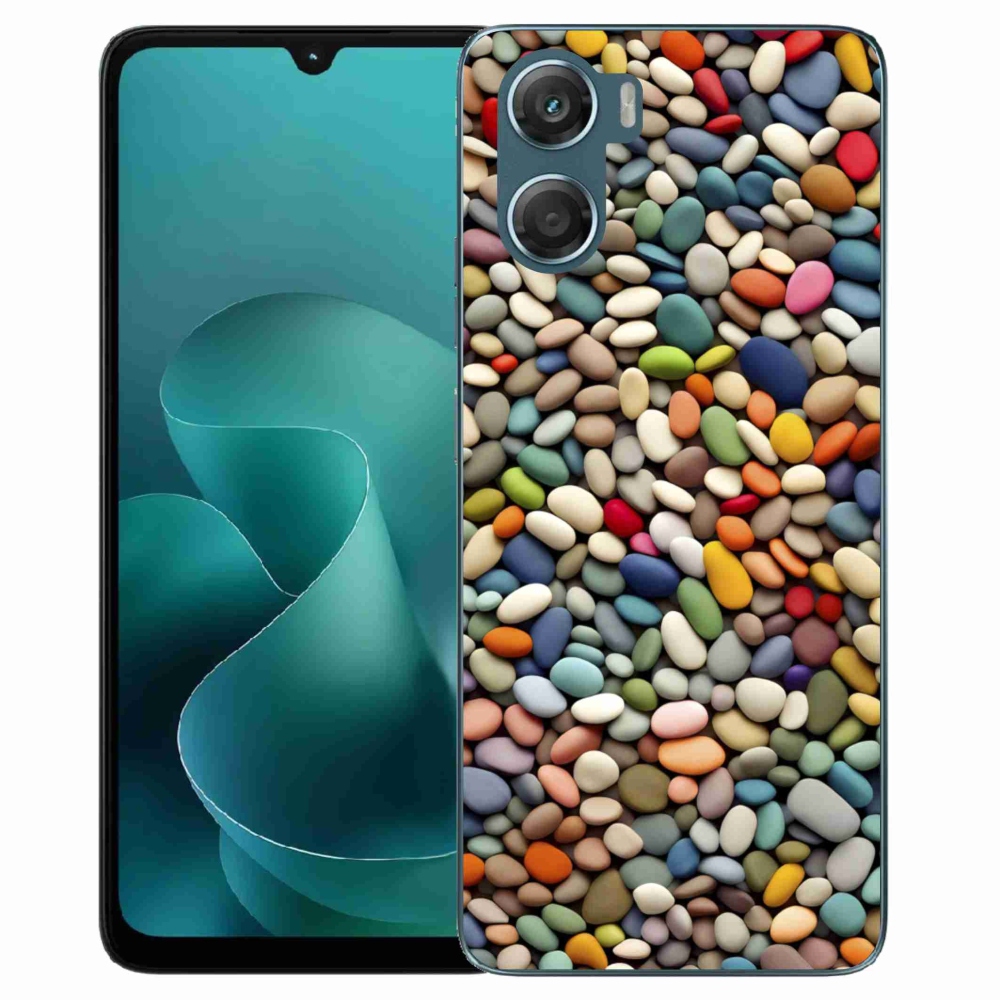 Gelový kryt mmCase na Motorola G06/G06 Power - barevné kamínky 2