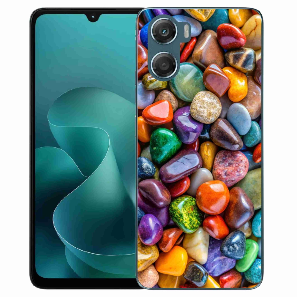 Gelový kryt mmCase na Motorola G06/G06 Power - barevné kamínky