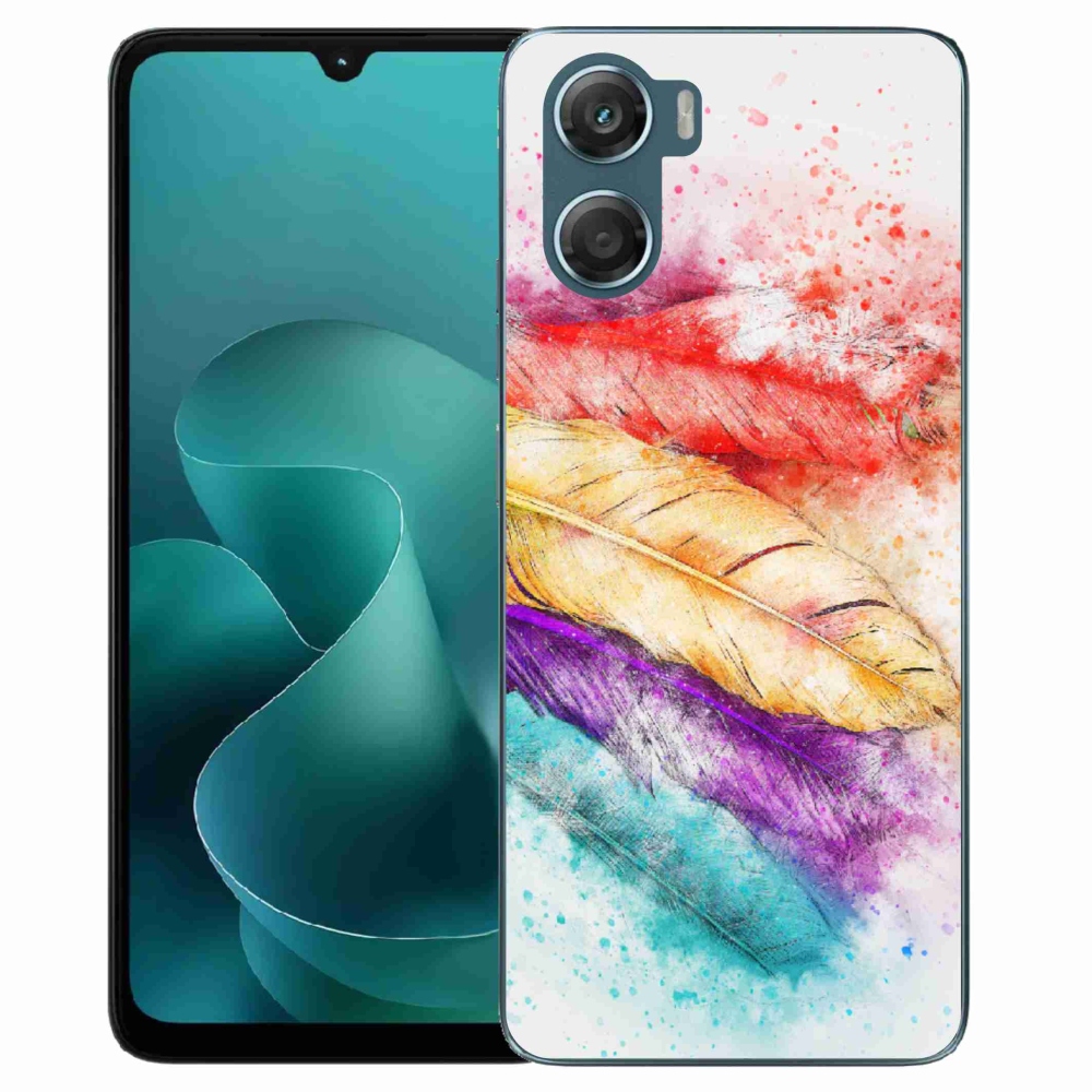 Gelový kryt mmCase na Motorola G06/G06 Power - barevné peří