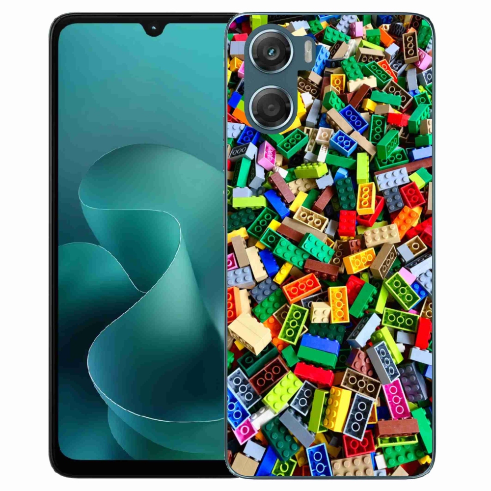 Gelový kryt mmCase na Motorola G06/G06 Power - barevné stavební kostky