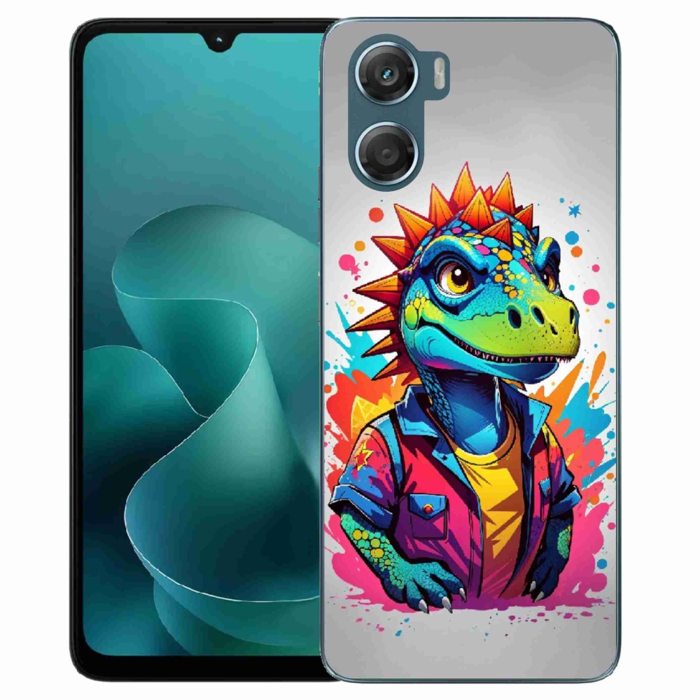 Gelový kryt mmCase na Motorola G06/G06 Power - barevný dinosaurus