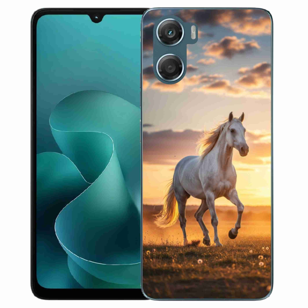 Gelový kryt mmCase na Motorola G06/G06 Power - běžící bílý kůň 2