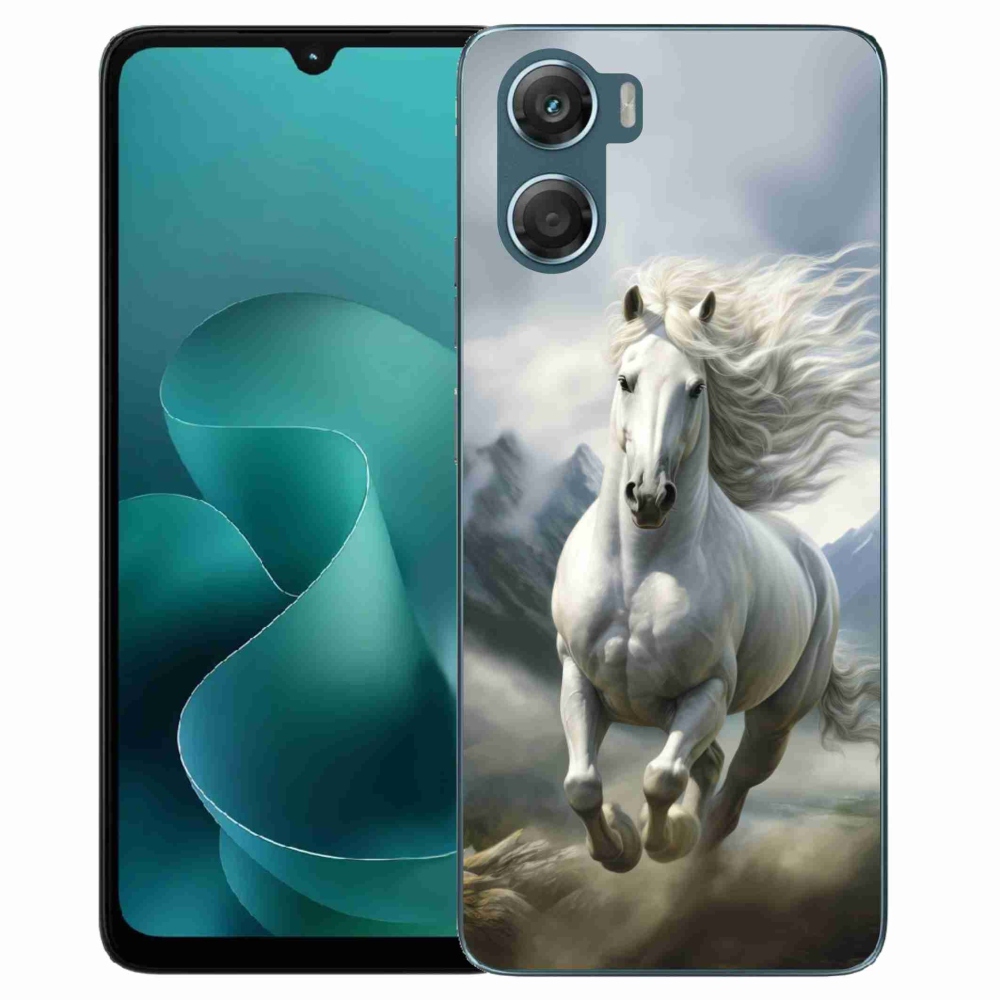 Gelový kryt mmCase na Motorola G06/G06 Power - běžící bílý kůň 3