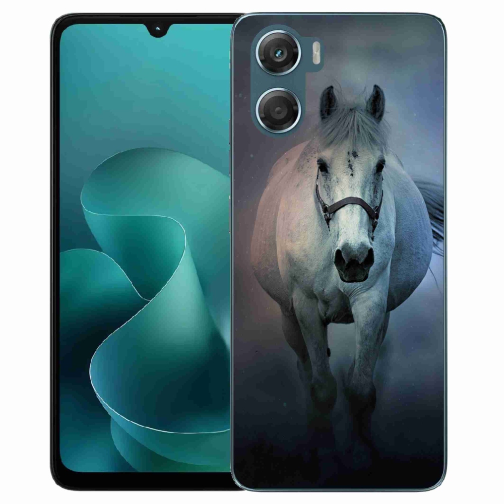 Gelový kryt mmCase na Motorola G06/G06 Power - běžící bílý kůň