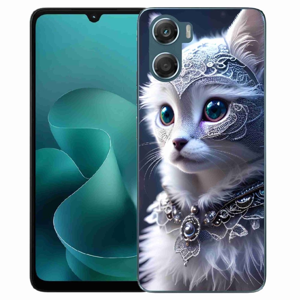 Gelový kryt mmCase na Motorola G06/G06 Power - bílá kočka