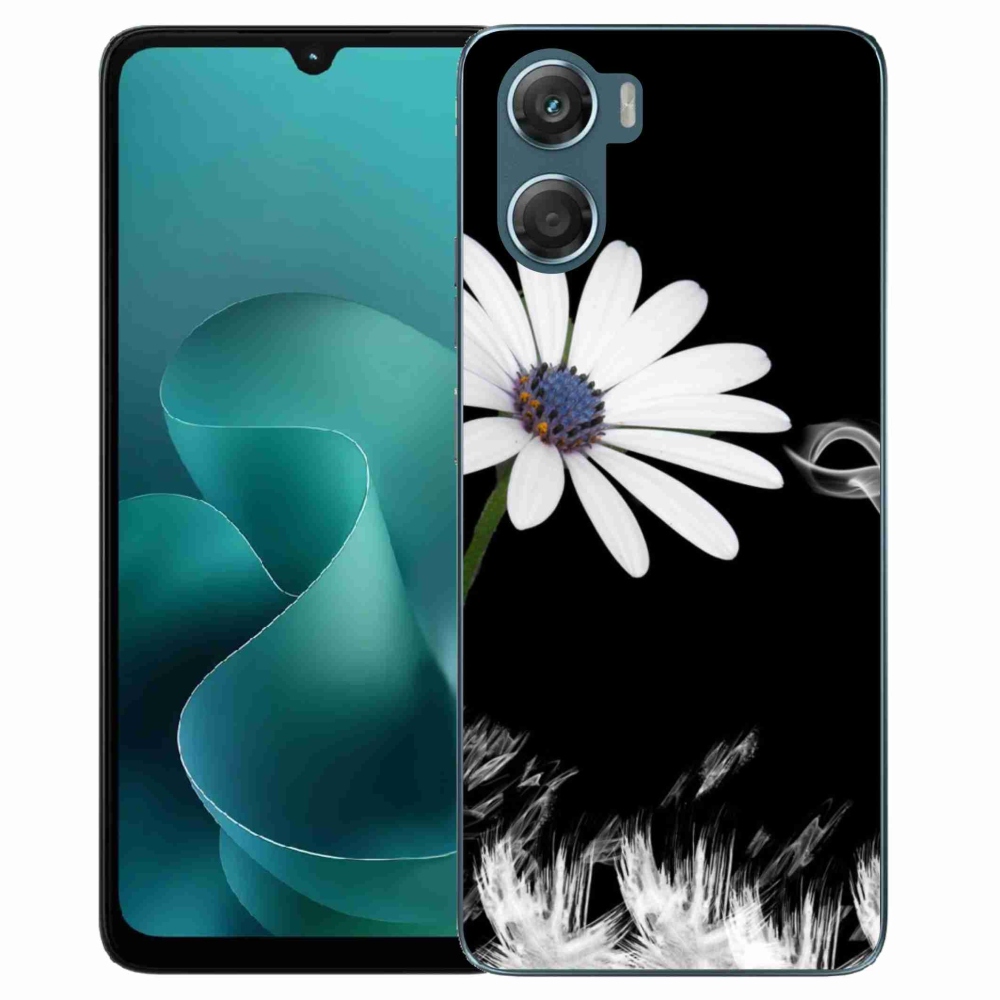 Gelový kryt mmCase na Motorola G06/G06 Power - bílá květina