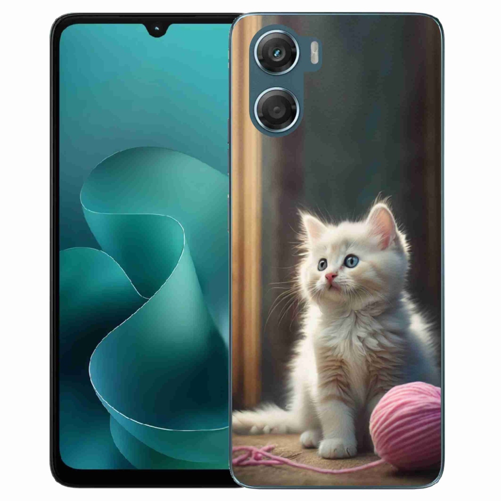 Gelový kryt mmCase na Motorola G06/G06 Power - bílé kotě 2