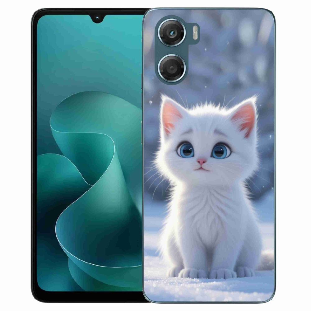Gelový kryt mmCase na Motorola G06/G06 Power - bílé kotě 3
