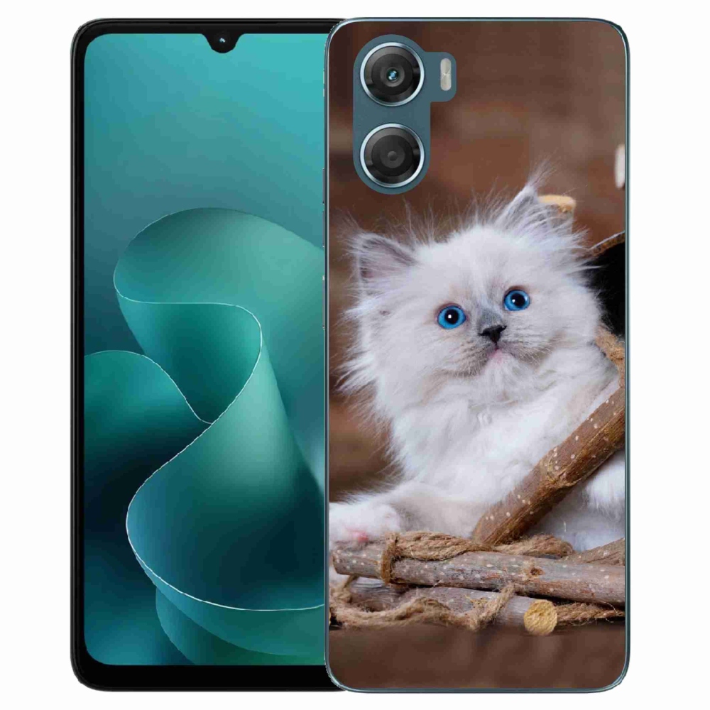 Gelový kryt mmCase na Motorola G06/G06 Power - bílé kotě