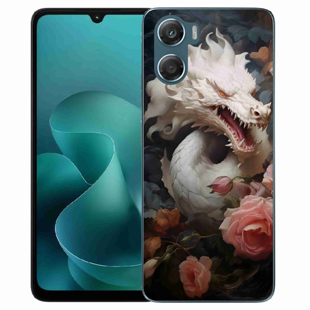 Gelový kryt mmCase na Motorola G06/G06 Power - bílý drak