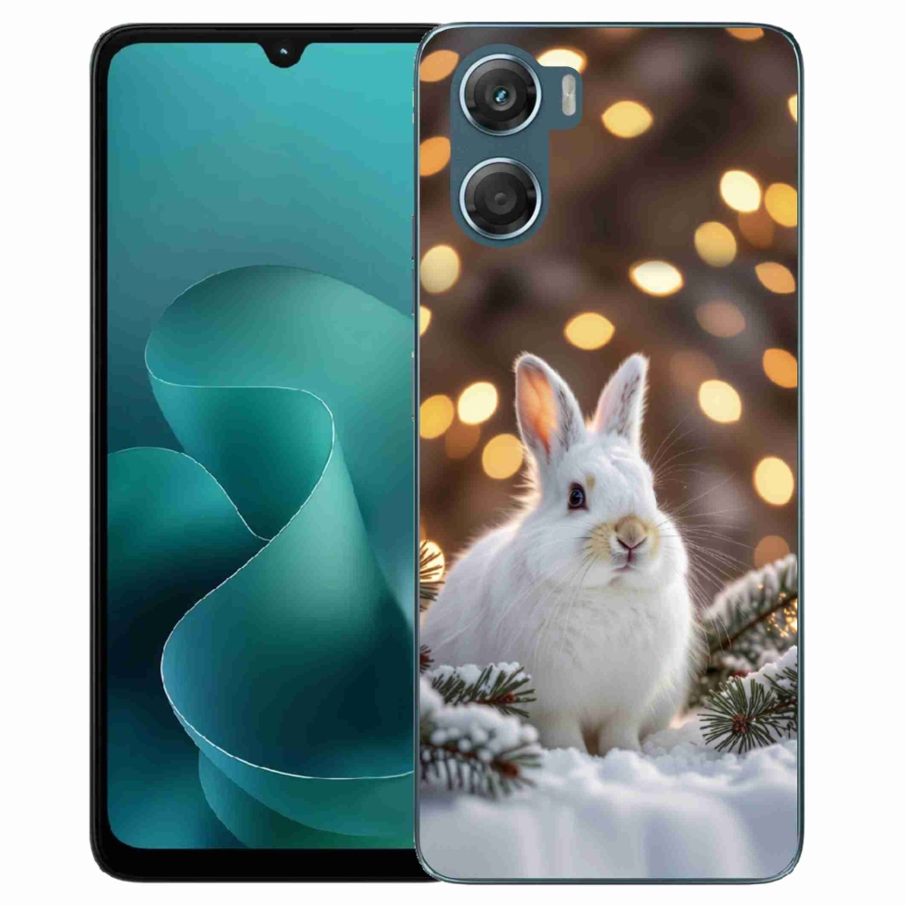 Gelový kryt mmCase na Motorola G06/G06 Power - bílý zajíc