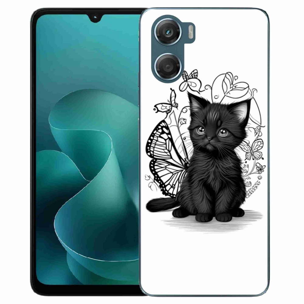 Gelový kryt mmCase na Motorola G06/G06 Power - černé kotě