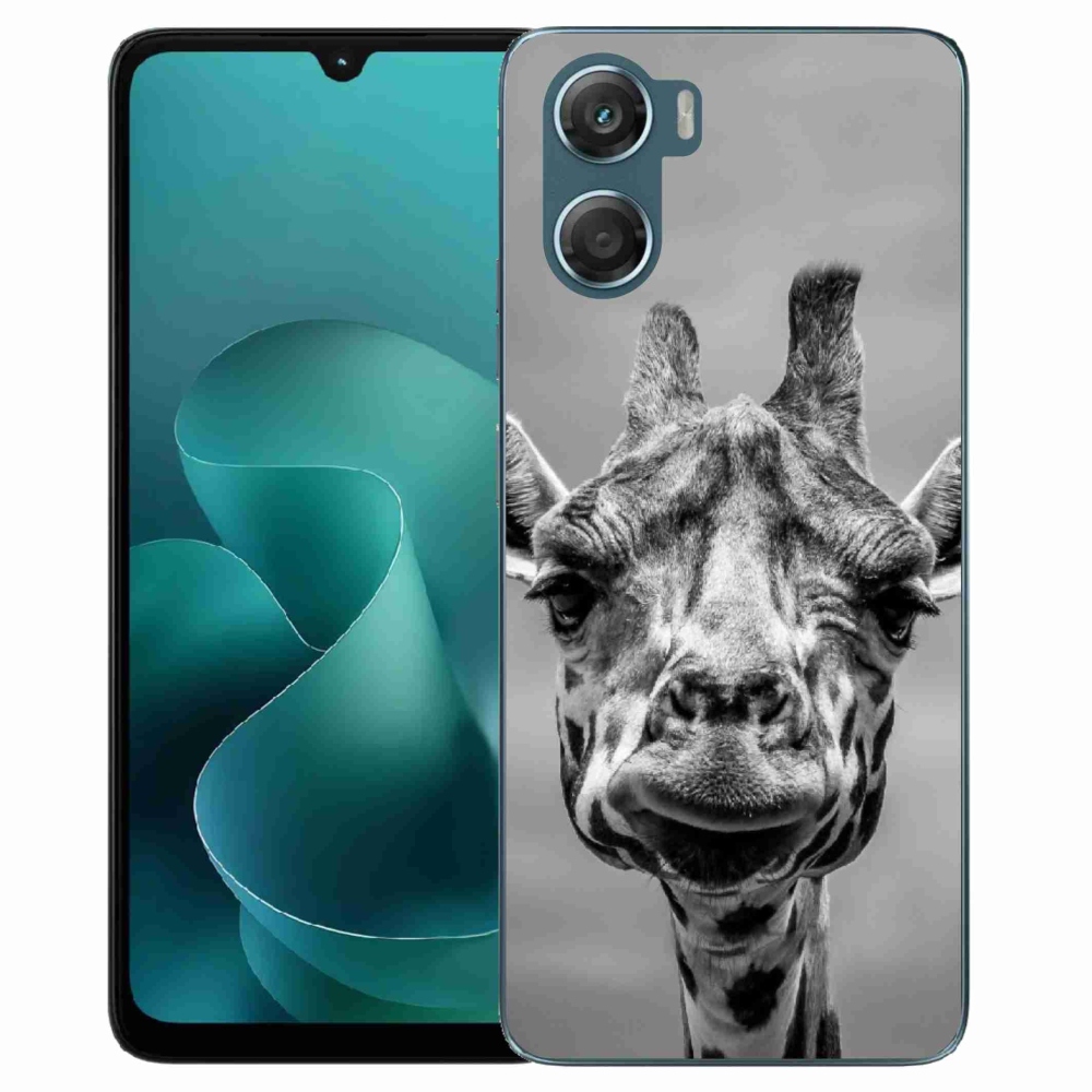 Gelový kryt mmCase na Motorola G06/G06 Power - černobílá žirafa