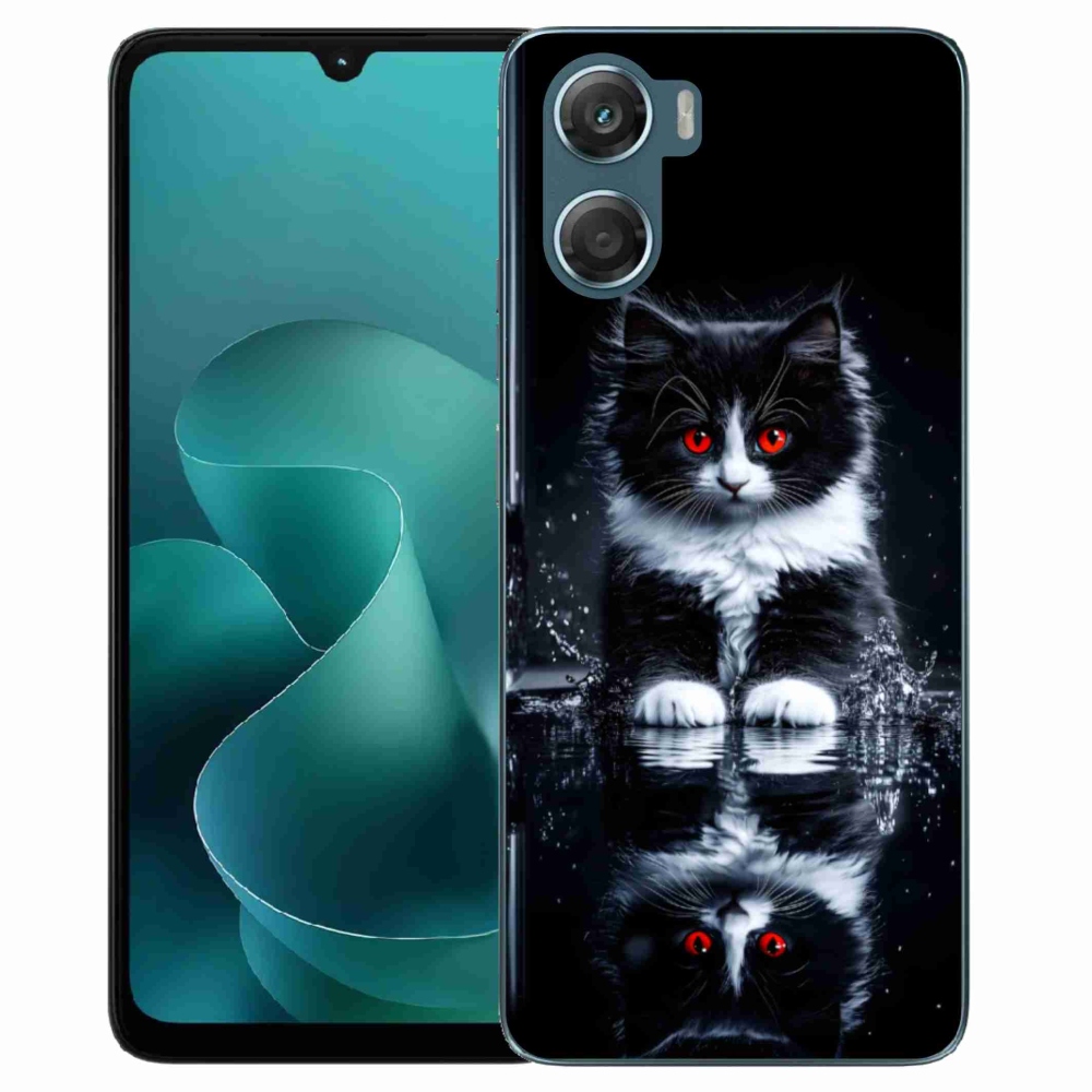 Gelový kryt mmCase na Motorola G06/G06 Power - černobílé kotě