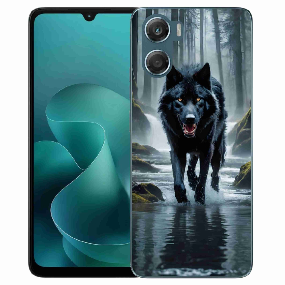 Gelový kryt mmCase na Motorola G06/G06 Power - černý vlk
