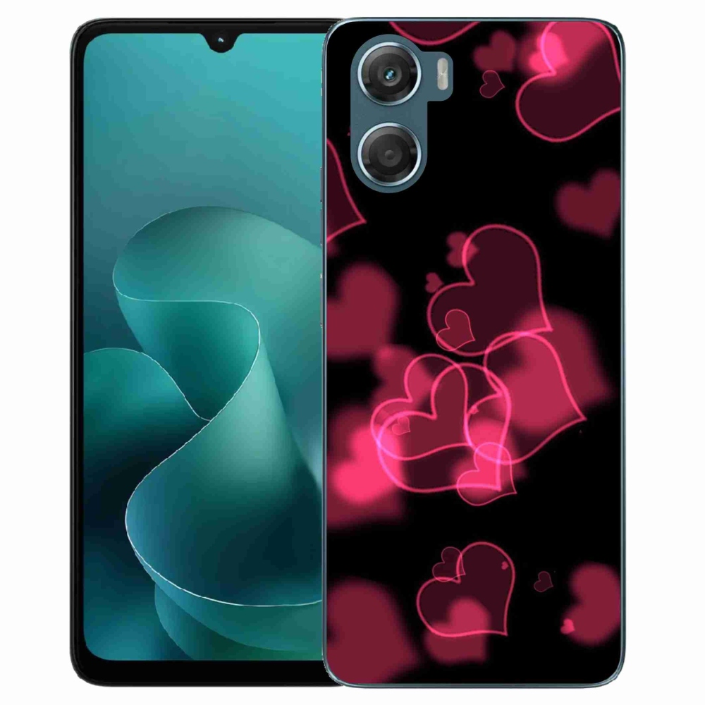 Gelový kryt mmCase na Motorola G06/G06 Power - červená srdíčka