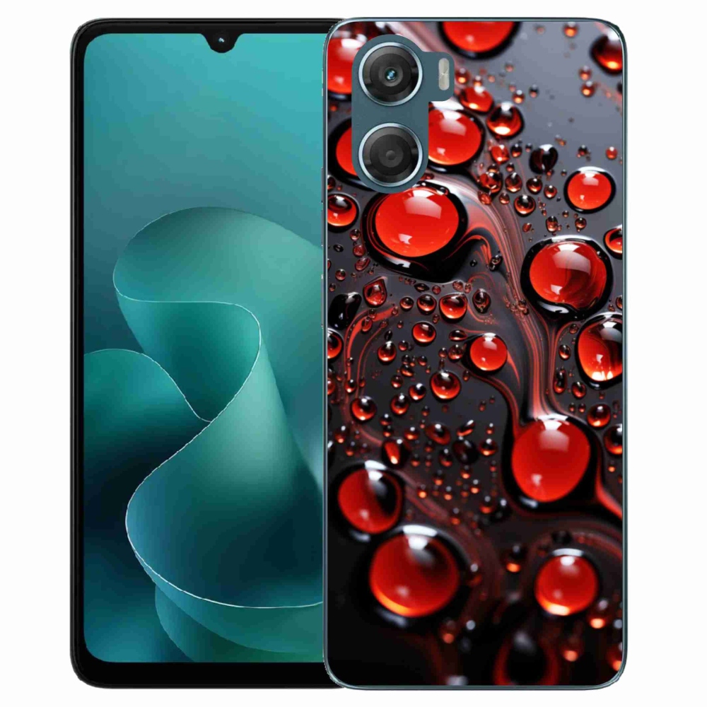 Gelový kryt mmCase na Motorola G06/G06 Power - červené kapky 2