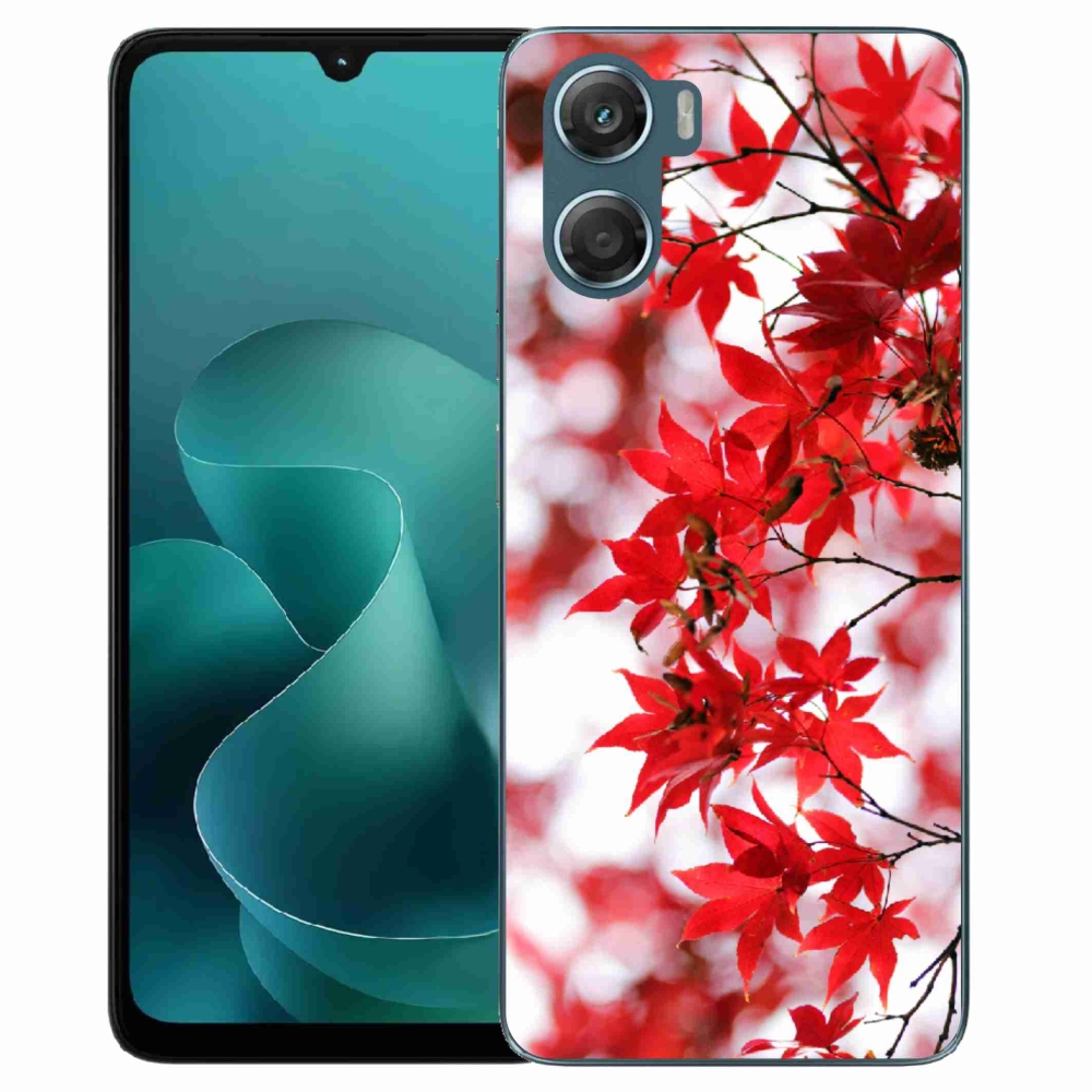 Gelový kryt mmCase na Motorola G06/G06 Power - červené listy