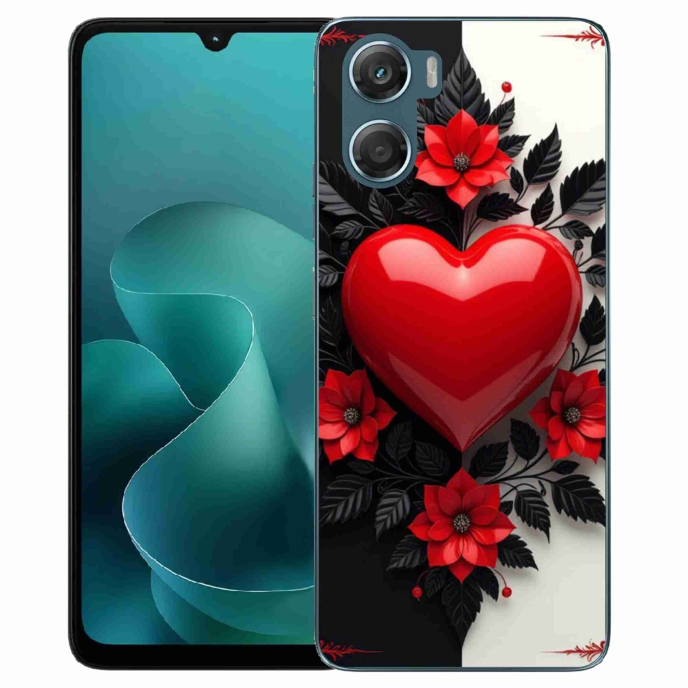 Gelový kryt mmCase na Motorola G06/G06 Power - červené srdce