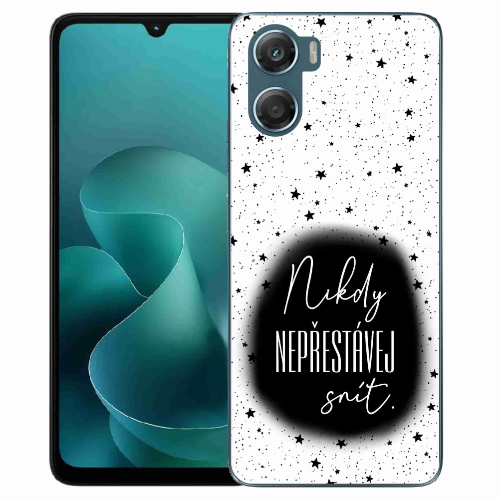 Gelový kryt mmCase na Motorola G06/G06 Power - citát 1 černobílé pozadí