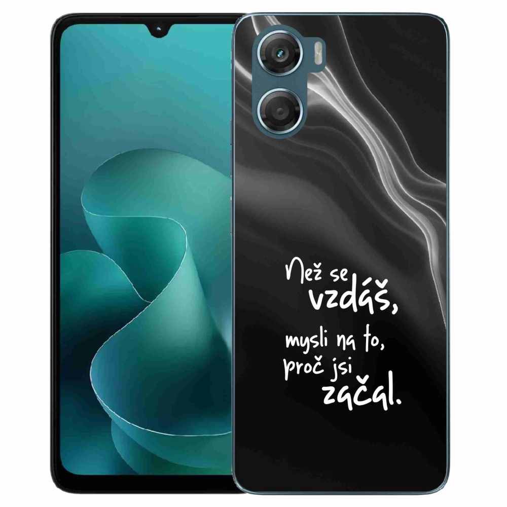 Gelový kryt mmCase na Motorola G06/G06 Power - citát 2 černé pozadí