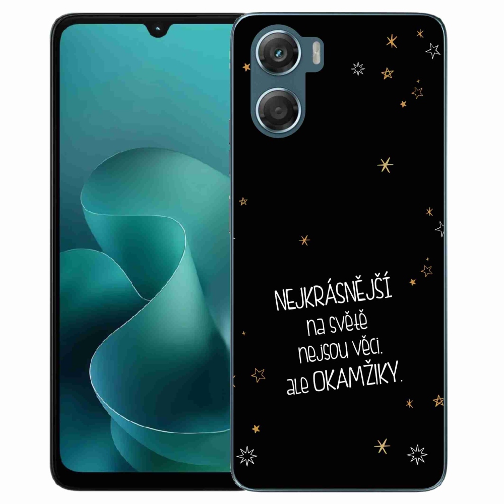 Gelový kryt mmCase na Motorola G06/G06 Power - citát 4 černé pozadí