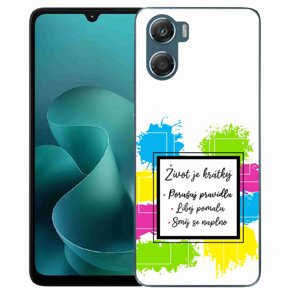 Gelový kryt mmCase na Motorola G06/G06 Power - citát 5 bílé pozadí