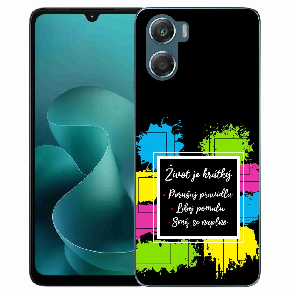 Gelový kryt mmCase na Motorola G06/G06 Power - citát 5 černé pozadí