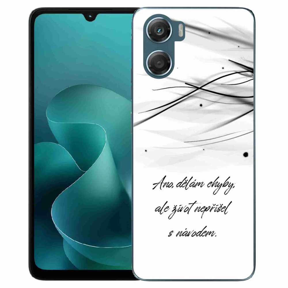 Gelový kryt mmCase na Motorola G06/G06 Power - citát bílé pozadí