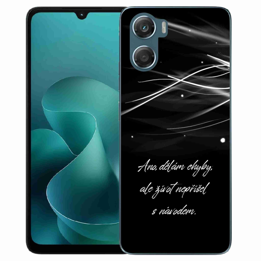 Gelový kryt mmCase na Motorola G06/G06 Power - citát černé pozadí