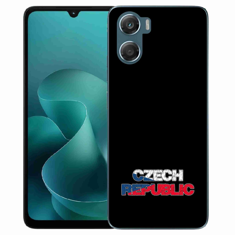 Gelový kryt mmCase na Motorola G06/G06 Power - Czech Republic černé pozadí
