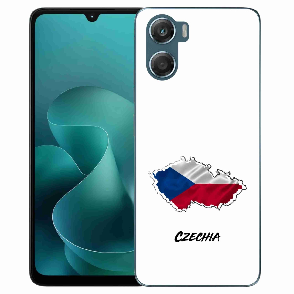 Gelový kryt mmCase na Motorola G06/G06 Power - Czechia bílé pozadí