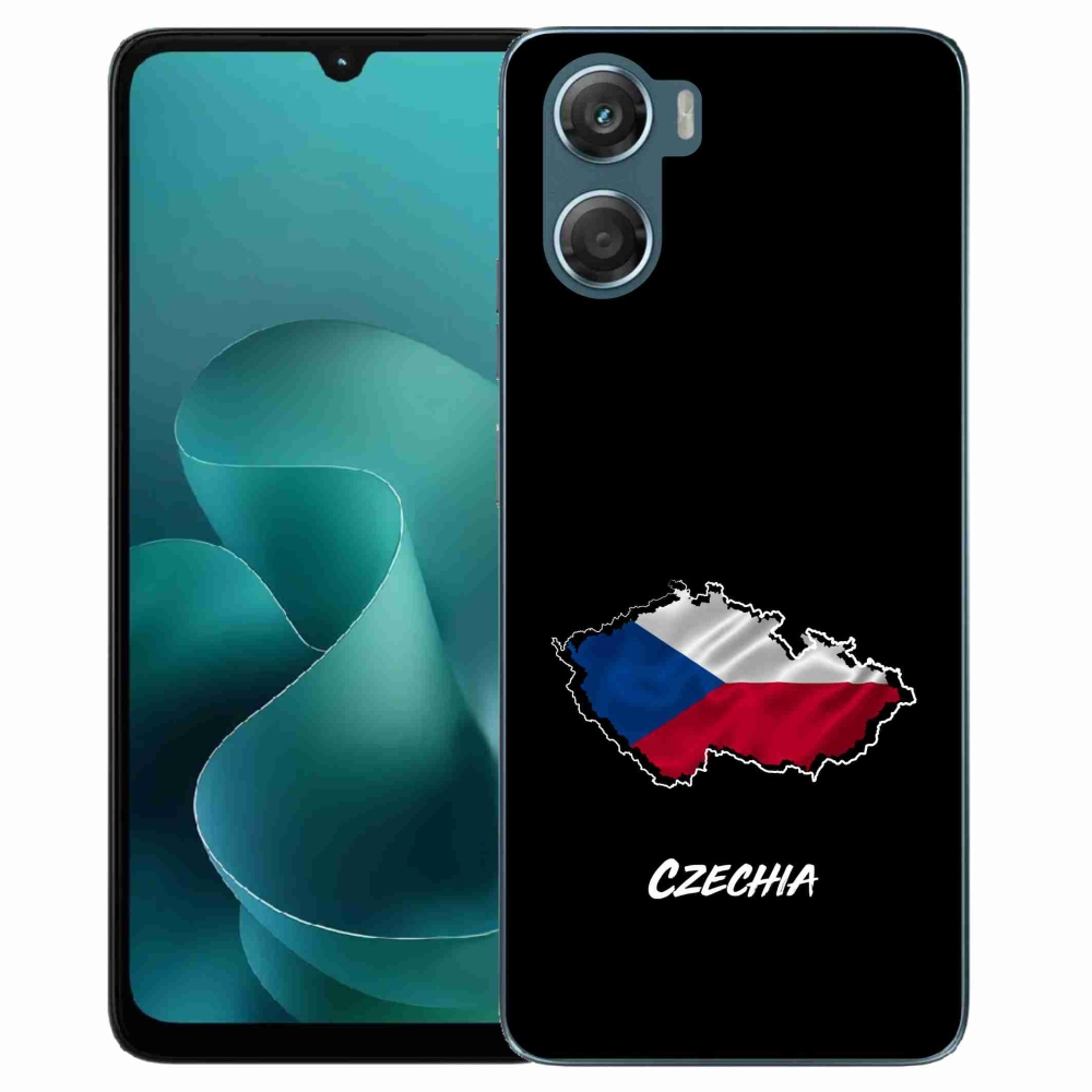 Gelový kryt mmCase na Motorola G06/G06 Power - Czechia černé pozadí